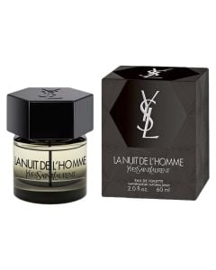 Eau de toilette (EDT) for men, La Nuit de l'Homme, Yves Saint Laurent, glass, 60 ml, black and green, 1 piece