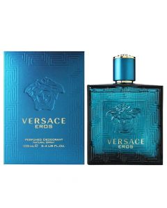 Perfumed deodorant for men, Eros, Versace, glass, 100 ml, blue, 1 piece