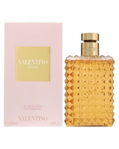 Shower gel for women, Donna, Valentino, glass, 200 ml, pink and gold, 1 piece