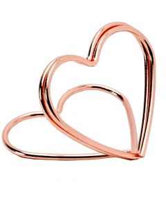 Place card holder, "Hearts",  2.5 cm, rose gold, 10 pieces