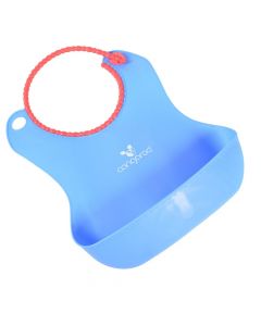 Silicone bib with food collector, 16x4.5x28 cm, blue, 1 piece