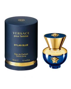 Eau de parfum (EDP) for women, Dylan Blue, Versace, glass, 30 ml, blue and gold, 1 piece