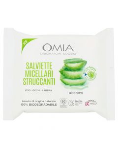 Wet wipes, with micellar water and aloe vera, Omia, 20 pieces