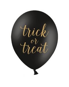 Strong balloons,"Trick or Treat", black, 30 cm, 6 pieces