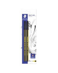 Pen, Noris, Staedtler, plastic, 23.8x6.8x1 cm, black and yellow, 2 pieces