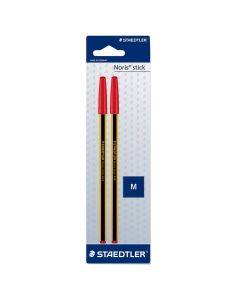Pen, Noris, Staedtler, plastic, 23.8x6.8x1 cm, red and yellow, 2 pieces