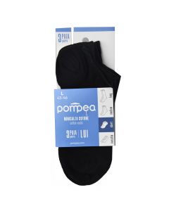 Men's Mini socks, Pompea, cotton, 43-46, l, black, 3 pairs