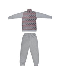 Christmas pajamas for boys, Diana, polyester and cotton, 4/M, gray and red, 1 pair