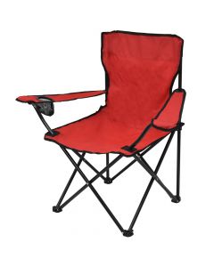 Camping chair with backrest, aluminum and textile, 82x50x82 cm, red, 1 piece