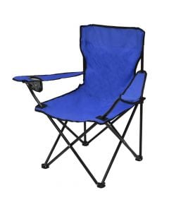 Camping chair with backrest, aluminum and textile, 82x50x82 cm, blue, 1 piece