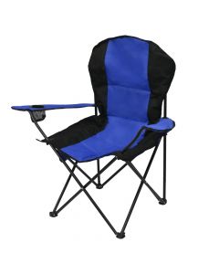 Camping chair with backrest, aluminum and textile, 95x82x95 cm, blue, 1 piece