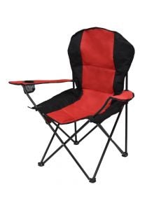 Camping chair with backrest, aluminum and textile, 95x82x95 cm, red, 1 piece