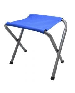 Folding camping stool, aluminum and textile, 35x35x40 cm, blue, 1 piece