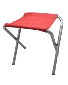 Folding camping stool, aluminum and textile, 35x35x40 cm, red, 1 piece