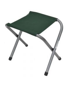 Folding camping stool, aluminum and textile, 35x35x40 cm, green, 1 piece