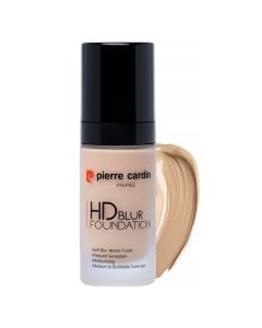 Fondatinë e lëngshme për makeup, 408 Beige, HD Blur, Pierre Cardin, plastikë dhe qelq, 30 ml, bezhë, 1 copë