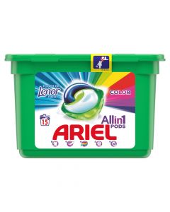 Detergjent në formë kapsulash për larjen e rrobave, Ariel Oxy, 3 në 1 lenor, 15x28 ml