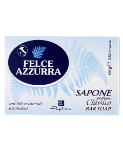 Perfumed solid soap, Classic, Felce Azzurra, paper, 100 g, blue, 1 piece