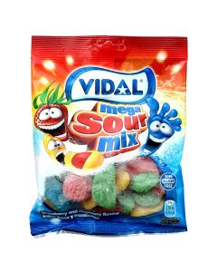 Gummy candies, Mega Sour Mix, Vidal, plastic, 100 g, assorted, 1 piece