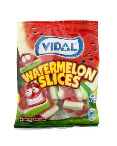 Karamele gome, Watermelon Slices, Vidal, plastikë, 100 g, e kuqe dhe e gjelbër, 1 copë