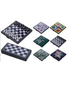10 in 1 board game, plastic, 15x7x2 cm, assorted, 1 piece
