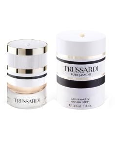 Eau de parfum (EDP) for women, Trussardi, Pure Jasmine, glass and metal, 30 ml, beige and white, 1 piece
