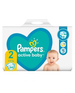 Panolina për bebe, nr. 2, Active Baby, Pampers, 4-8 kg, 96 copë