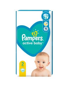 Baby diapers, no. 2, Active Baby, Pampers, 4-8 kg, 64 pieces