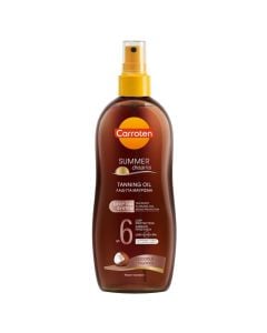 Carroten Summer Dreams Coconut Intensive Tanning Oil SPF6+, Tanning Oil with Coconut Scent, 200ml