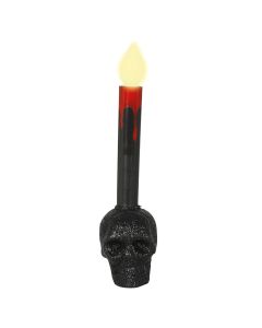 Qiri LED dekorativ me mbajtëse në formë kafke, Halloween, PVC, 22 cm, e zezë, 1 copë