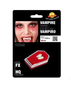 Halloween vampire's teeth, PVC, 10 cm, red, 1 piece