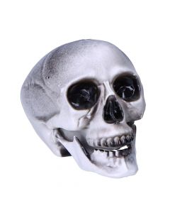 Halloween decorative skull, plastic, 20 cm, gray, 1 piece