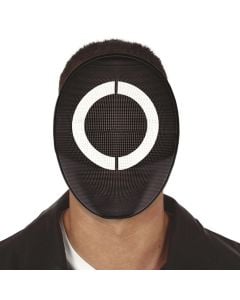 Maskë Halloween për të rritur, Circle, Squid Game, PVC, 13x20 cm, e zezë, 1 copë