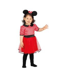 Halloween costume for children, Minnie Mouse, polyester, 86-98 cm, red, 1 piece