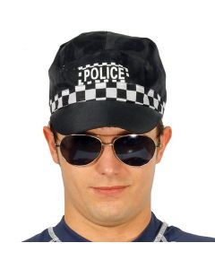 Policeman hat, polyester, universal, black, 1 piece