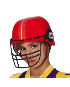 American football helmet, plastic, universal, red, 1 piece