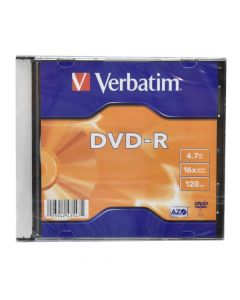 Dvd-r verbatim, 4.7 gb, 16x20, pack slim