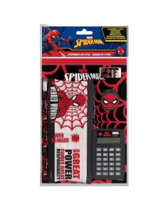 Set of stationery accessories, Spiderman, plastic, 18 cm, assorted, 6 pieces