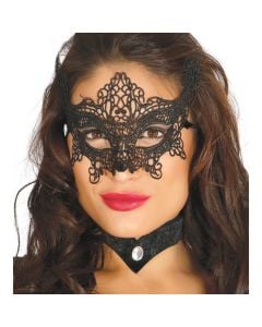 Maskë për sytë, halloween, e zezë, tektil, 1 copë