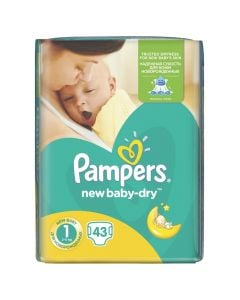 Baby diapers, Pampers New Baby S1, 43 pieces