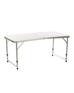Tavolinë portative për kamping, alumin, 60x60 cm, bezhë, 1 copë