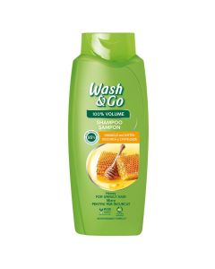 Hair shampoo for volume, with softening effect, Wash & Go, plastic, 675 ml, green, 1 piece