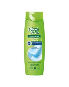 Hair shampoo for volume, with anti-dandruff effect, Wash & Go, plastic, 360 ml, green, 1 piece