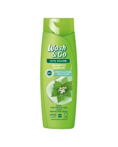 Hair shampoo for volume, with strengthening effect, Wash & Go, plastic, 360 ml, green, 1 piece