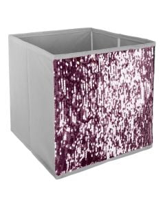 Kuti magazinimi, polipropilen dhe karton, 24x23x24 cm, roz dhe e bardhe, 1 cope