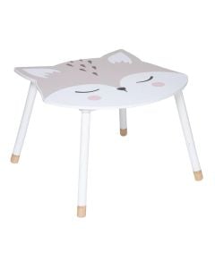 Table for children, MDF and wood, 60x60x43 cm, white and brown, 1 piece