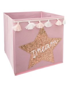 Kuti organizuese për fëmijë, Dream, poliestër dhe karton, 29x29x29 cm, rozë, 1 copë