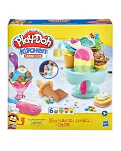 Plastelinë për fëmijë, Play Doh, ice cream, 6 plastelina, 1 pako