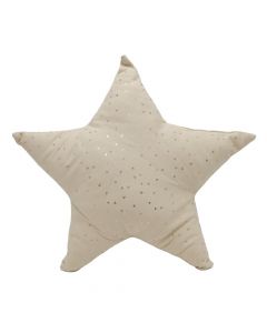 Decorative pillow for children, plush, star, beige, 40x40x10 cm, 1 piece