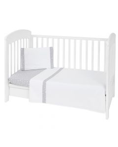Baby romper set, Kikka Boo, cotton, pillowcase 35x55, lower romper 60x120, upper 100x160 cm, gray and white